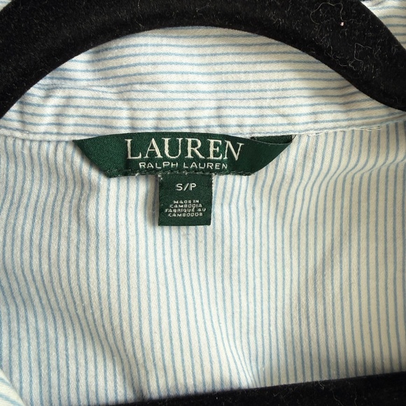 Lauren Ralph Lauren Blue & White Striped Pajama Set | Button-Up Sleepwear Size S - Picture 10 of 10